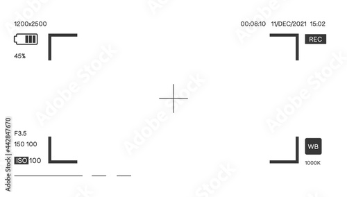 Camera focus with settings and display vector