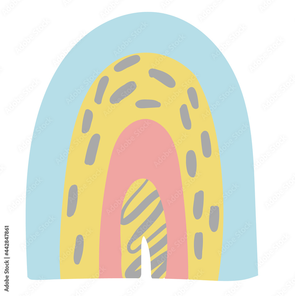 Interior rainbow. Abstract modern illustration. Trendy vector. Baby illustration Interior rainbow. Abstract modern illustration. Trendy vector. Baby illustration