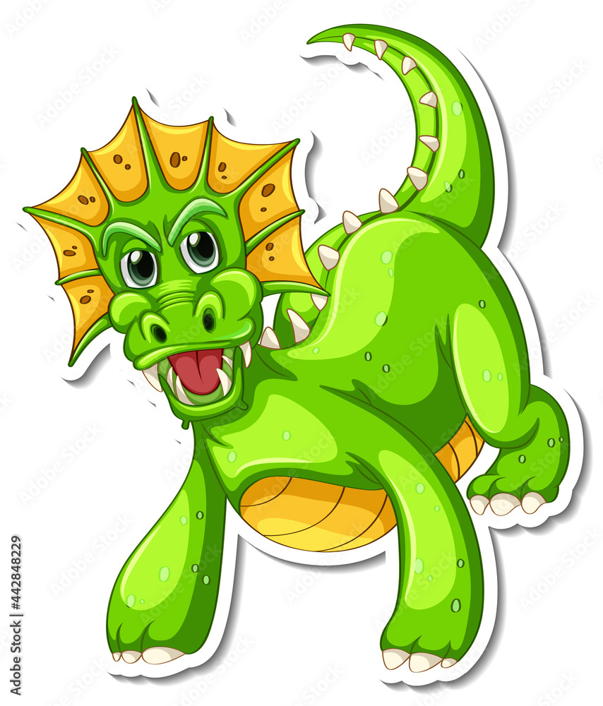 Fototapeta premium Fantasy Dragon cartoon character sticker