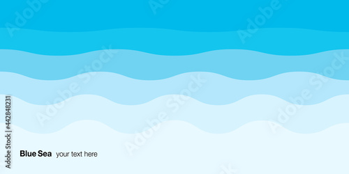 青い海の波,アブストラクト背景ベクターイラスト素材