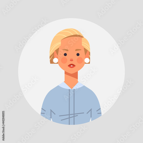 blonde girl avatar beautiful woman face female cartoon character portrait