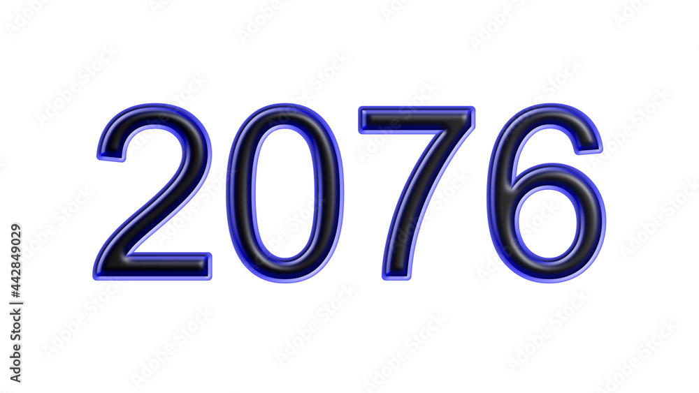 blue 2076 number 3d effect white background blue 2076 number 3d effect white background