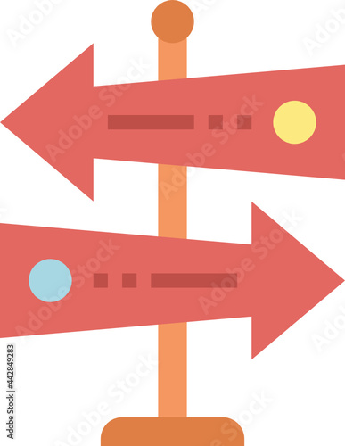 guidepost flat icon