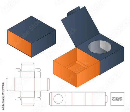 Box packaging die cut template design. 3d mock-up