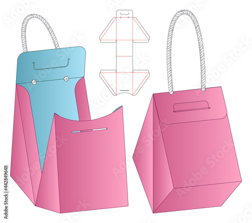 Box packaging die cut template design. 3d mock-up