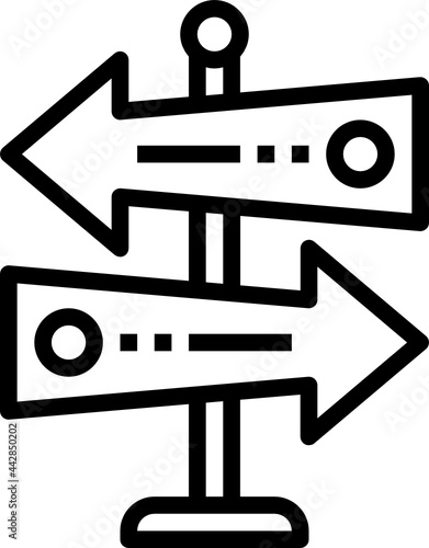 guidepost outline icon
