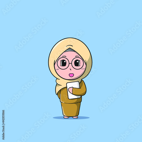 cute teacher vector icon illustration ready for teaching