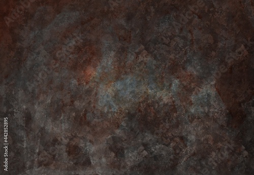 Heavily rusted, aged metal surface texture