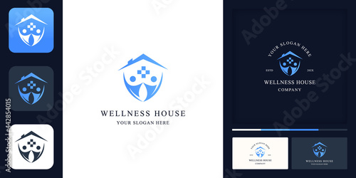 wellness house vintage modern logo