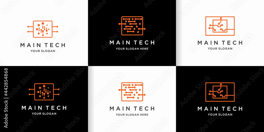 set of processor line circuit logo set of processor line circuit logo