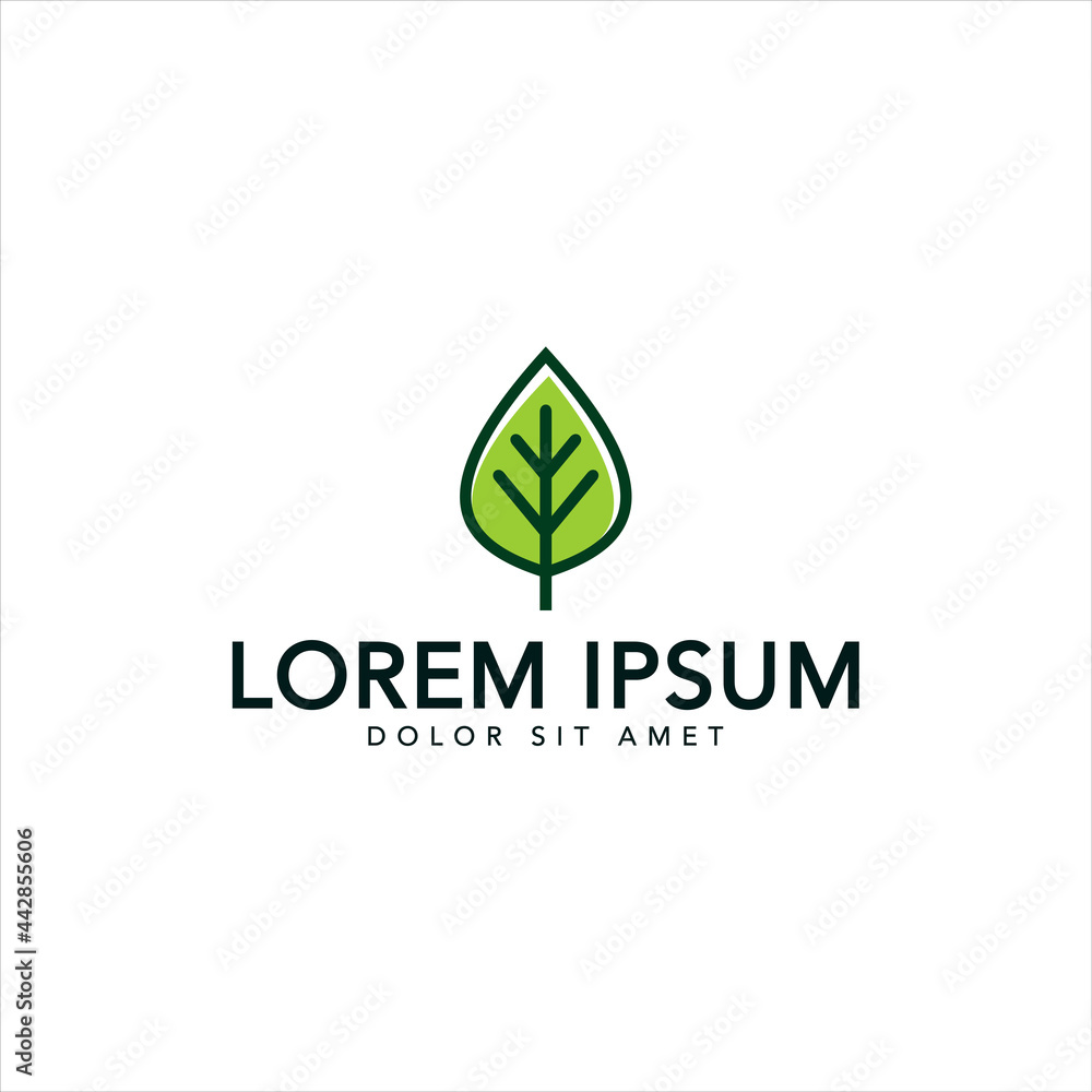 green leaf icons design template vector

