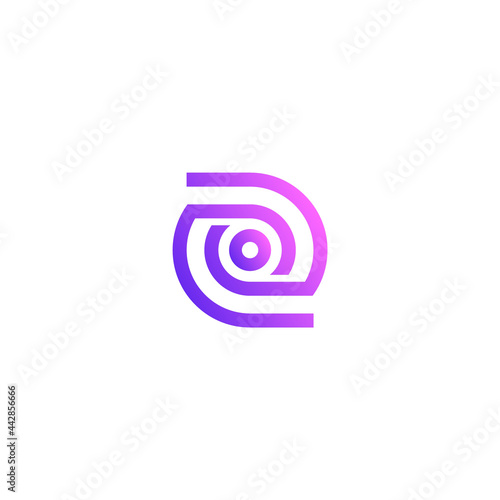 O modern letter geometric lines. Business logo design.