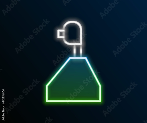 Glowing neon line Gear shifter icon isolated on black background. Transmission icon. Colorful outline concept. Vector