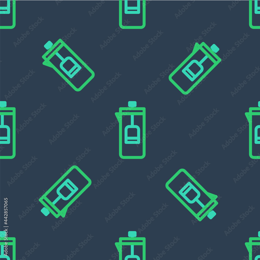 Line French press icon isolated seamless pattern on blue background. Vector Line French press icon isolated seamless pattern on blue background. Vector
