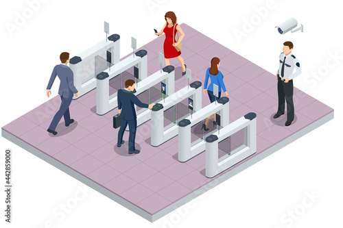 Isometric Turnstile. Access control equipment. Magnetic card access turnstiles. Electronic turnstile. Automatic checkpoint. Building security