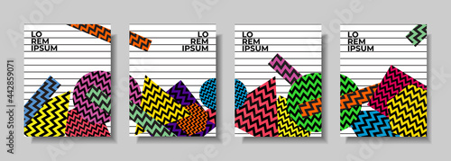 Unique colorful abstract mountain background cover. Book cover with mountain outline.