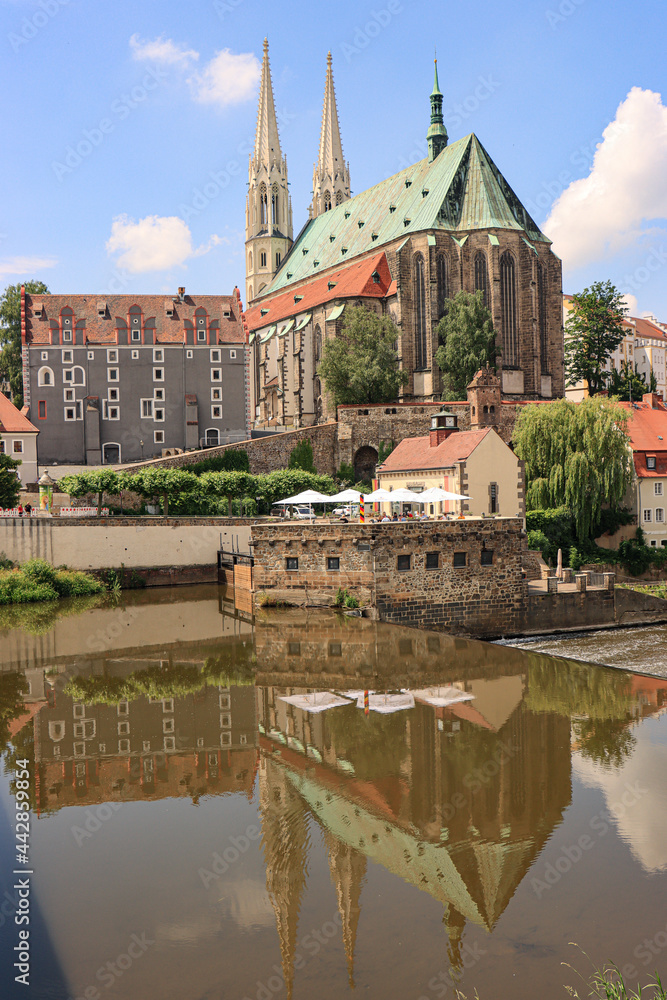 Görlitzer Altstadtblick mit Waidhaus, Peterskirche und Vierradenmühle