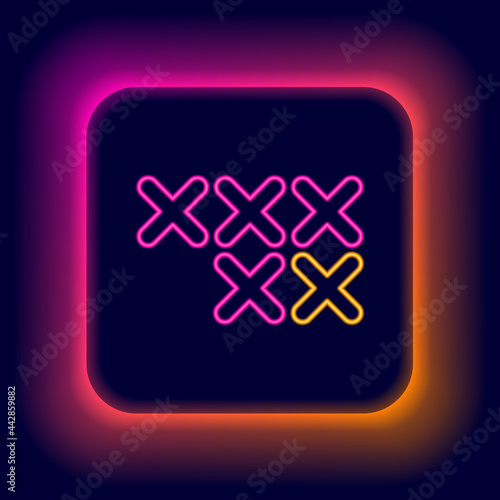 Glowing neon line Adjustable embroidery hoop icon isolated on black background. Thread and needle for embroidery. Colorful outline concept. Vector