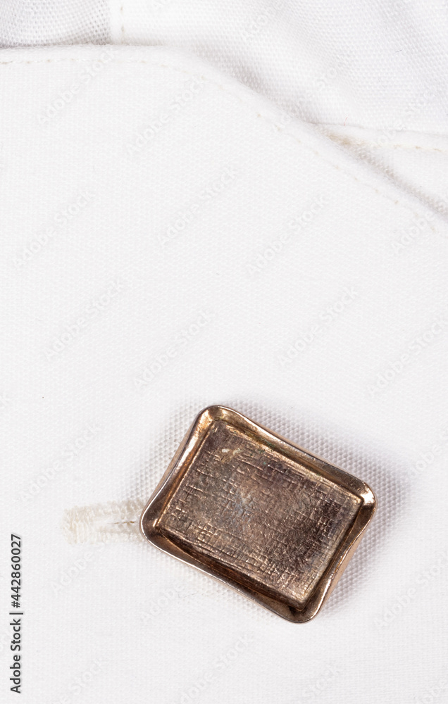 Cufflink on a white shirt Cufflink on a white shirt