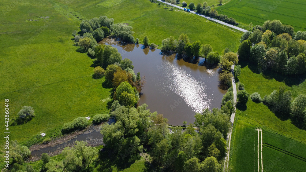 Drohnen Aufnahme eines Sees Drohnen Aufnahme eines Sees
