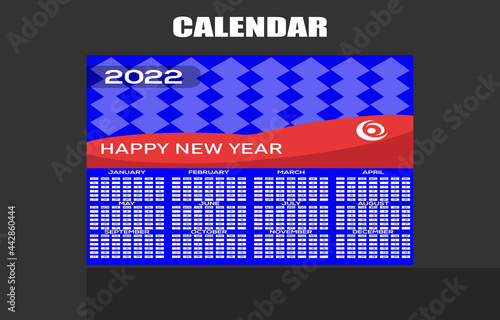 Beautiful calendar design 2022