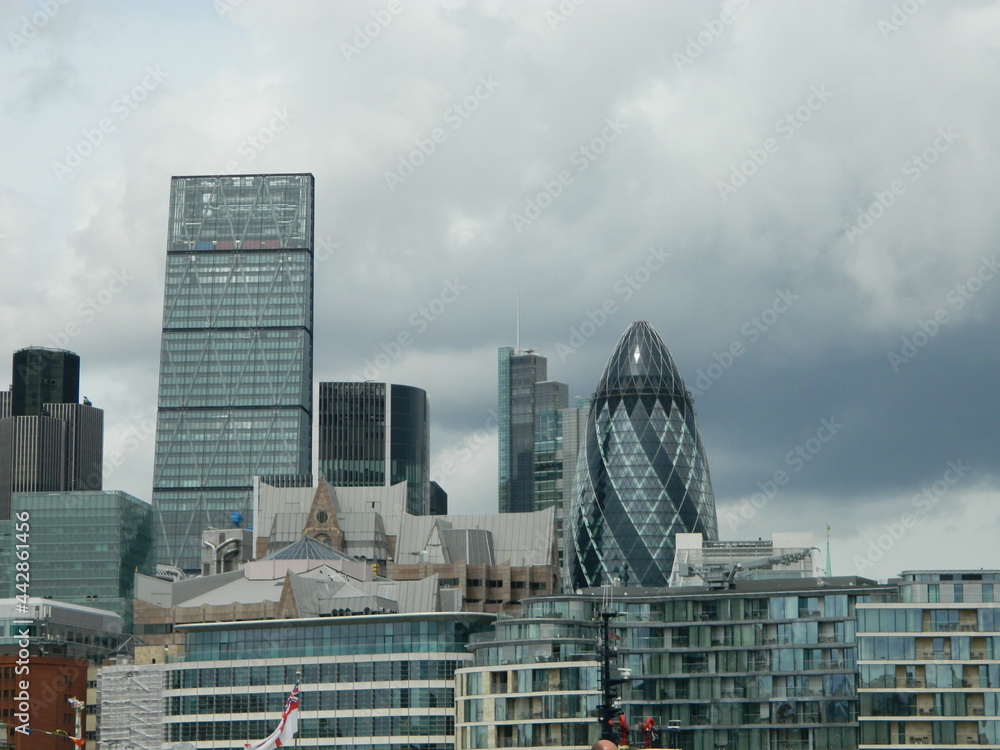A partial skyline of London.