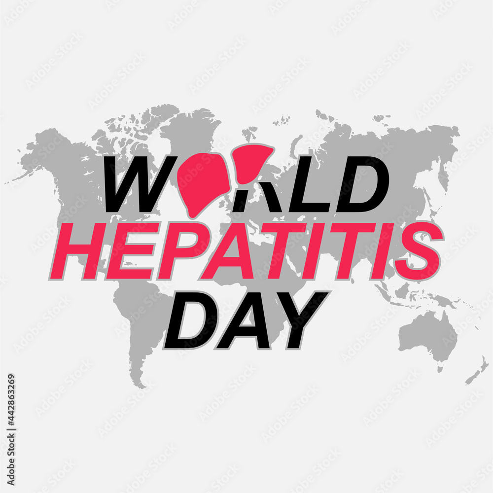 Vector illustration of World Hepatitis Day, with the concept of using a world map, suitable for posters, greeting cards, backgrounds. easy to edit, eps 10