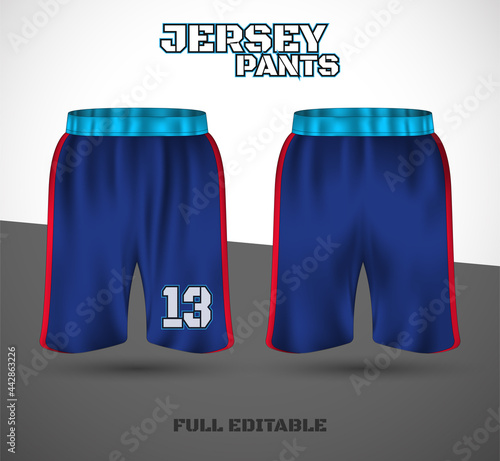 Basketball sports short template clothing. Basketball jersey shorts. vector t-shirt.