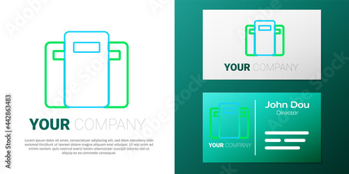 Line Police assault shield icon isolated on white background. Colorful outline concept. Vector