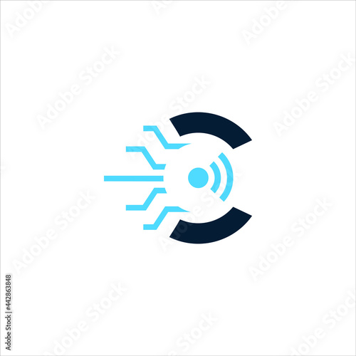 Initial Logo Design Monogram from C Letter Graphic Element optic icon
