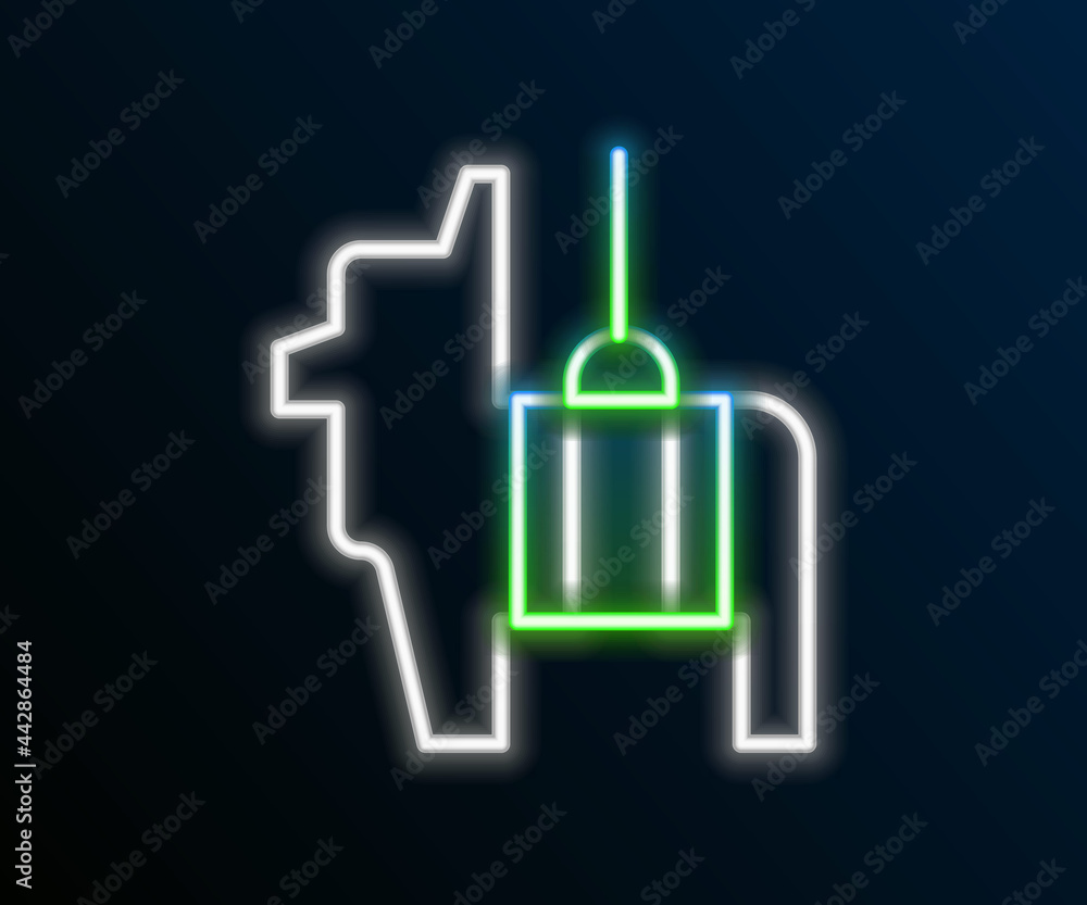 Glowing neon line Pinata icon isolated on black background. Mexican traditional birthday toy. Colorful outline concept. Vector Glowing neon line Pinata icon isolated on black background. Mexican traditional birthday toy. Colorful outline concept. Vector