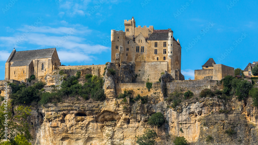 Medieval Commarque castle located in Beynac and Cazenac village in France on September 09th 2020