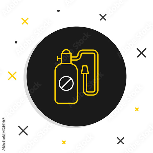Line Pressure sprayer for extermination of insects icon isolated on white background. Pest control service. Disinfectant sprayer. Colorful outline concept. Vector