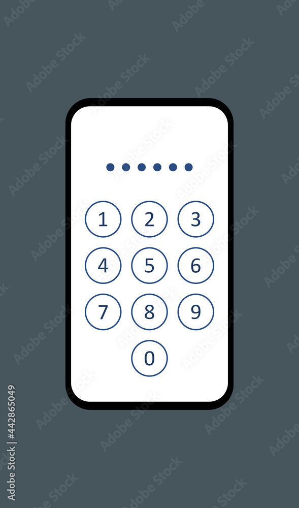 Vector illustration of smartphone with password on the screen. Vector illustration of smartphone with password on the screen.