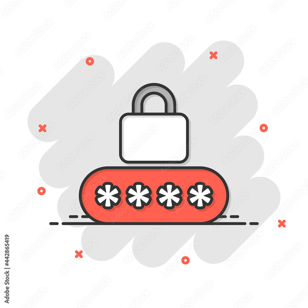 Login icon in flat style. Password access vector illustration on white isolated background. Padlock entry business concept. Login icon in flat style. Password access vector illustration on white isolated background. Padlock entry business concept.