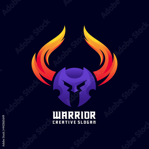 Modern Gradient Viking Warrior Logo Template