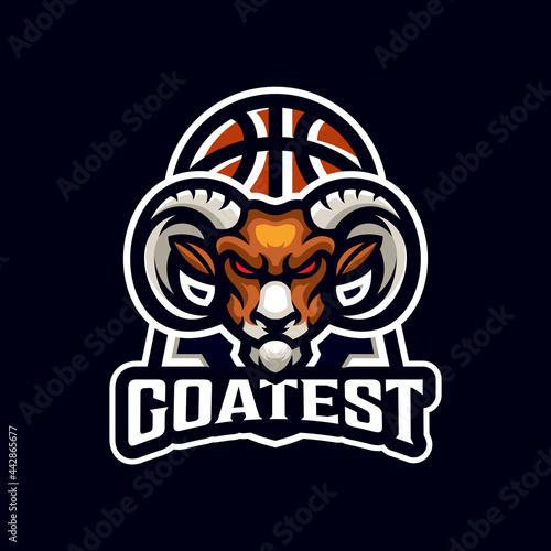 Basket Goat Team Sport Mascot Logo Template