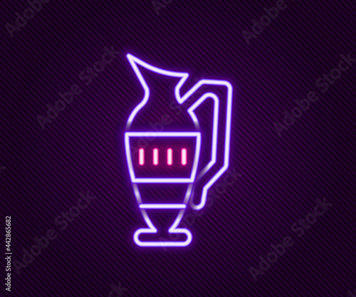 Glowing neon line Ancient amphorae icon isolated on black background. Colorful outline concept. Vector