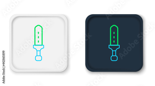 Line Medieval sword icon isolated on white background. Medieval weapon. Colorful outline concept. Vector