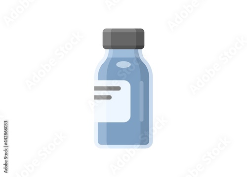 Bottle of vaccine. Simple flat illustration