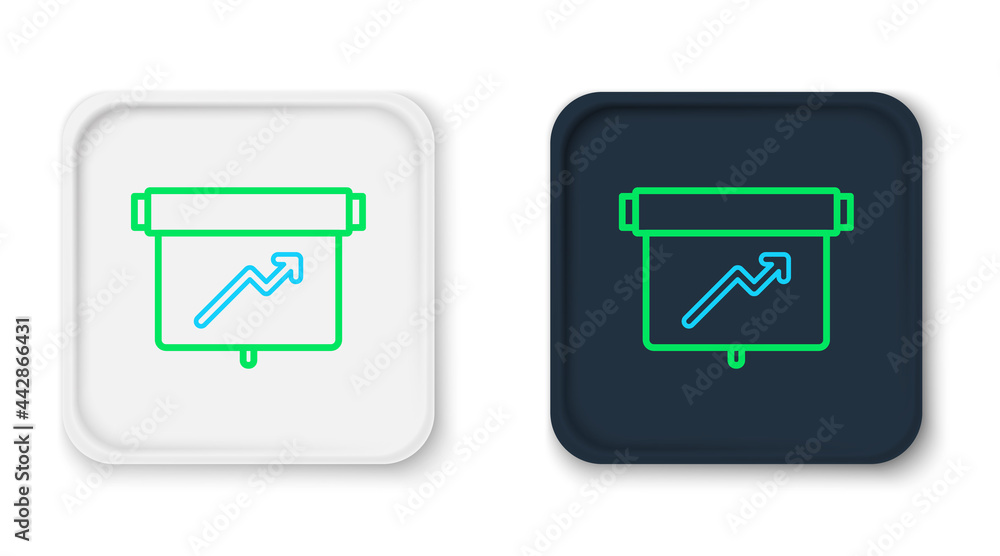 Line Board with graph chart icon isolated on white background. Report text file icon. Accounting sign. Audit, analysis, planning. Colorful outline concept. Vector Line Board with graph chart icon isolated on white background. Report text file icon. Accounting sign. Audit, analysis, planning. Colorful outline concept. Vector