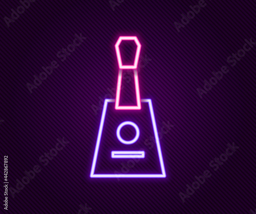 Glowing neon line Musical instrument balalaika icon isolated on black background. Colorful outline concept. Vector