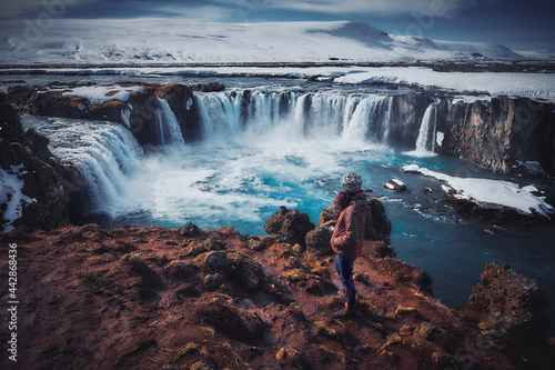 The Landscape of Godafoss Waterfall, Iceland © Puripat