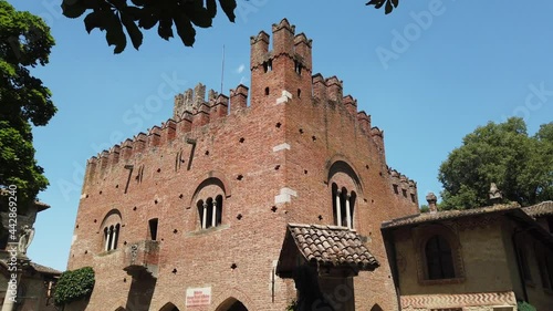 Europe, Italy, Piacenza, Grazzano Visconti is a old historic perfectly preserved ancient castle and fortress from the 1400s photo