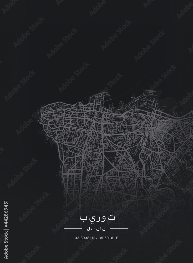 Fototapeta premium Map of Beirut, Lebanon