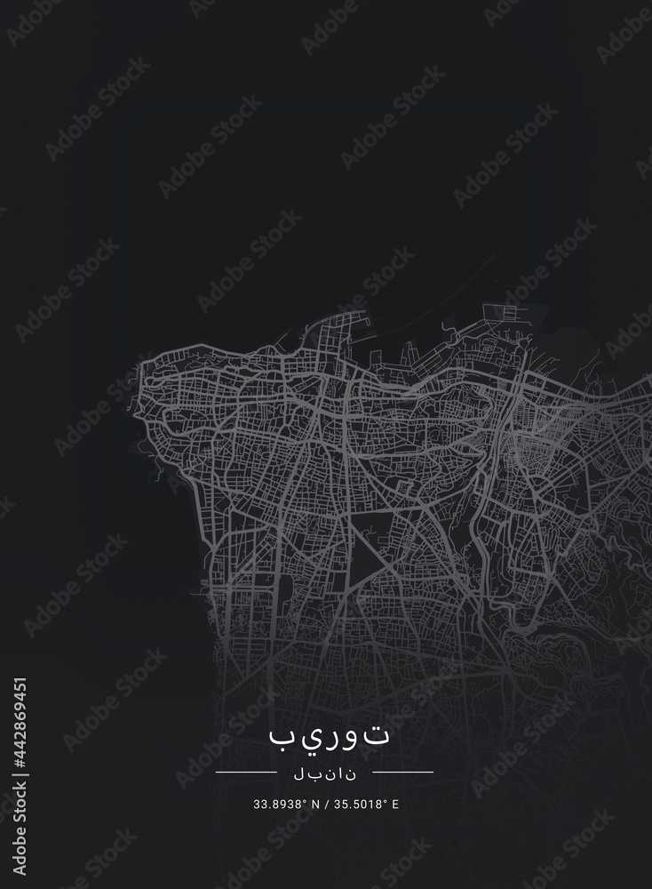 Naklejka premium Map of Beirut, Lebanon