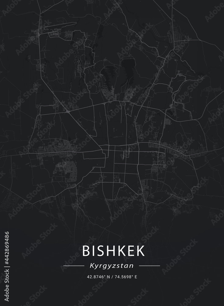 Map of Bishkek, Kyrgyzstan