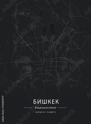 Map of Bishkek, Kyrgyzstan photo