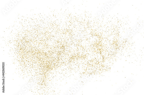 Gold Glitter Texture Isolated On White. Amber Particles Color. Celebratory Background. Golden Explosion Of Confetti. Vector Illustration, Eps 10. © sergio34