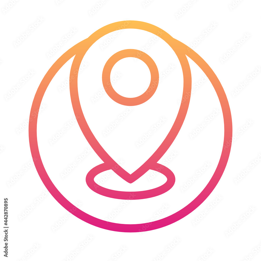 Location and Map gradient icon. Location and Map gradient icon.